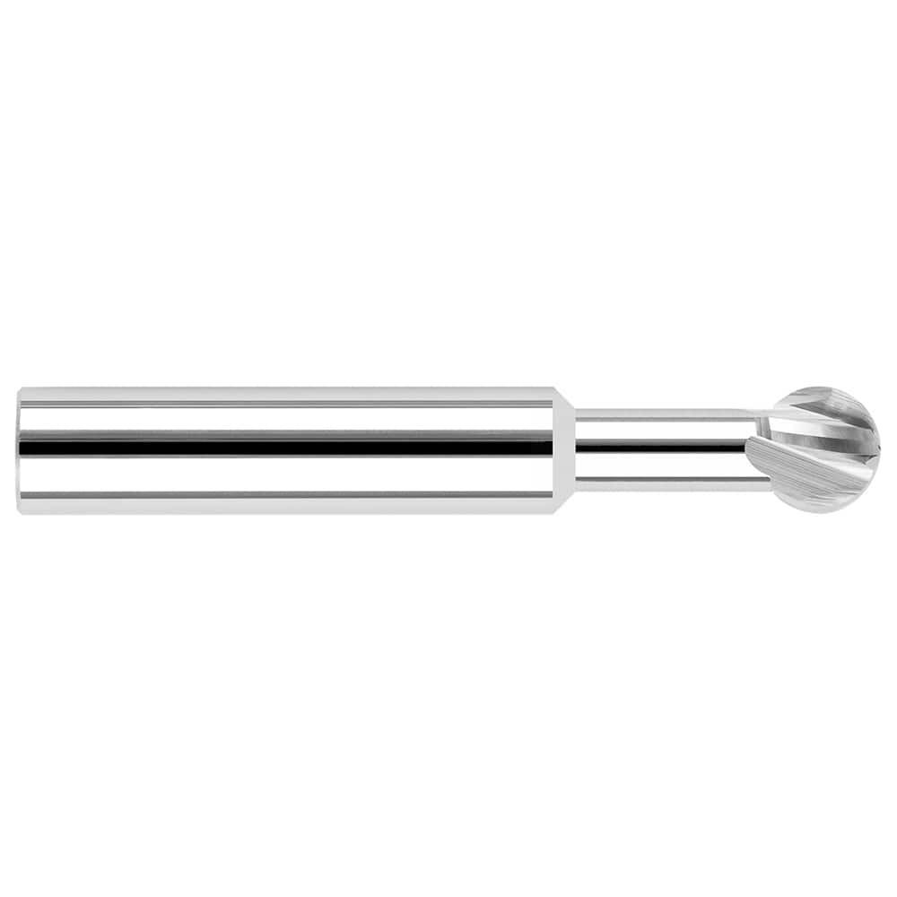 Harvey Tool 52928 Ball End Mill: 0.4375" Dia, 0.373" LOC, 4 Flute, Solid Carbide
