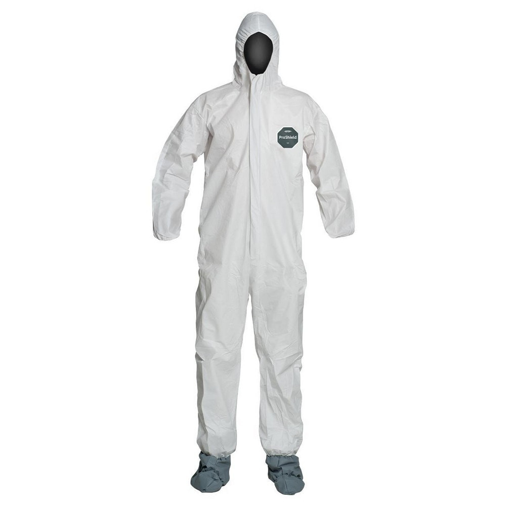 Dupont NB122SWHLG00250 Disposable Coveralls: Size Large, 1.5 oz, SMS, Zipper Closure