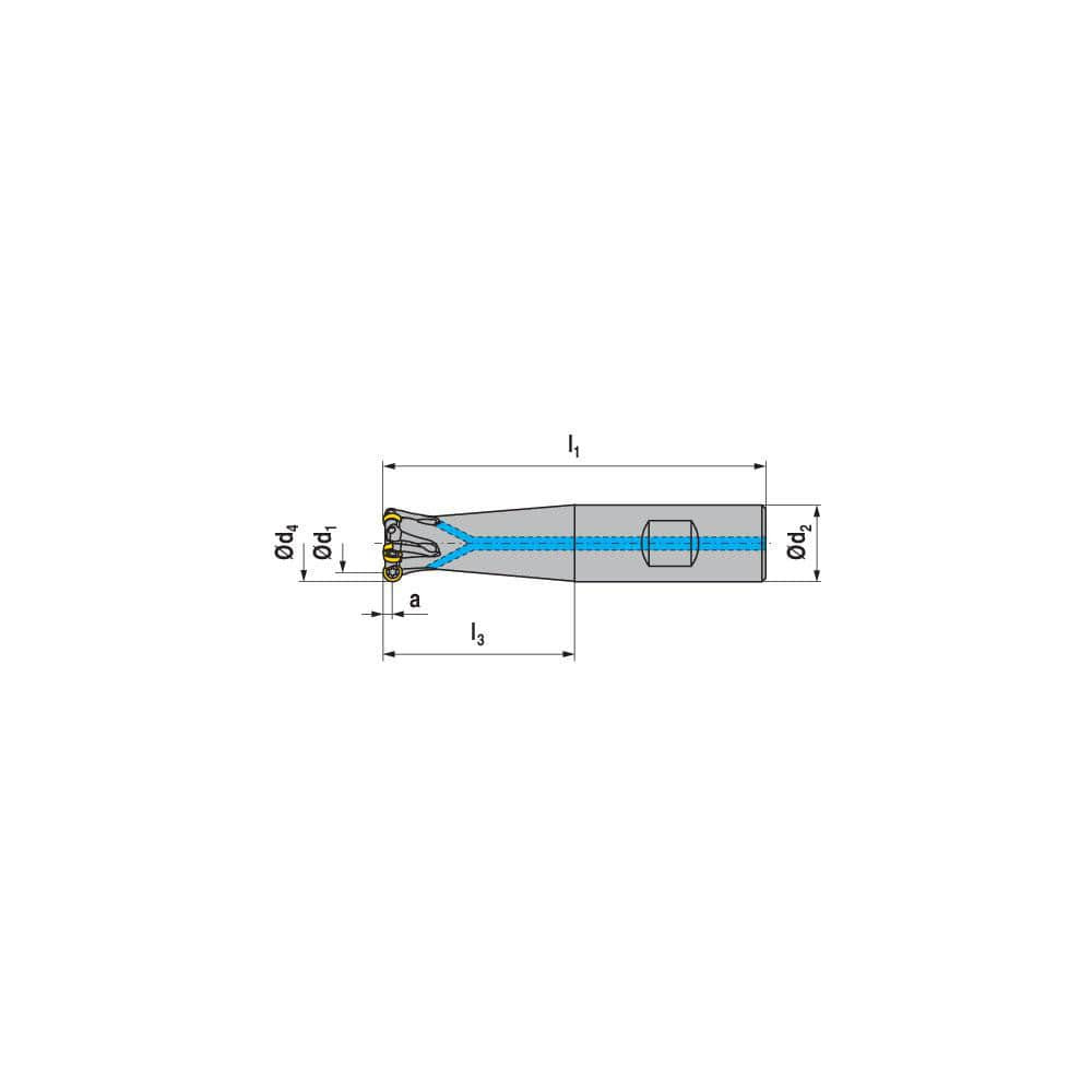 Ceratizit 50685525 Indexable Ball Nose End Mill: 25 mm Cut Dia, Solid Carbide, 86 mm OAL