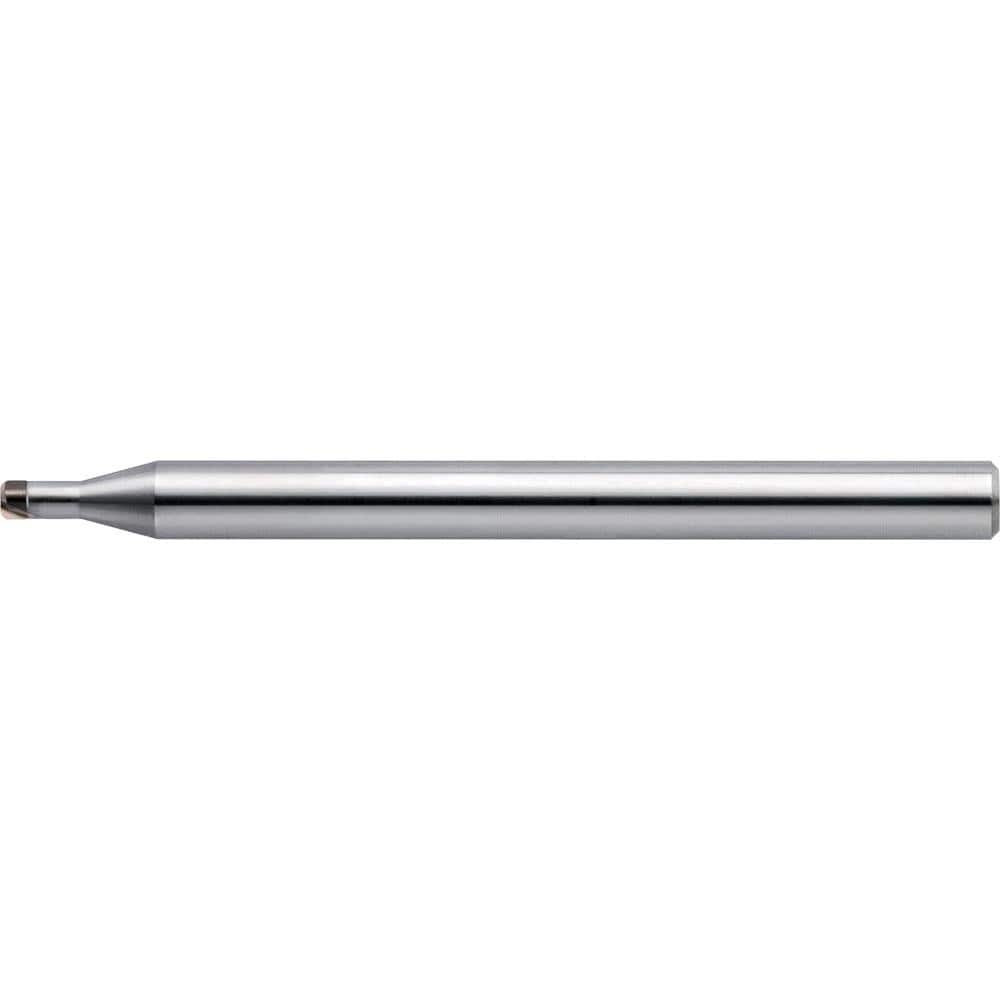 US Union Tool 2793023 Corner Radius End Mill: 0.40 mm Dia, 0.24 mm LOC, 0 deg Helix, CBN Coated, Corner Radius End, Centercutting Series CBN-LBFRRF