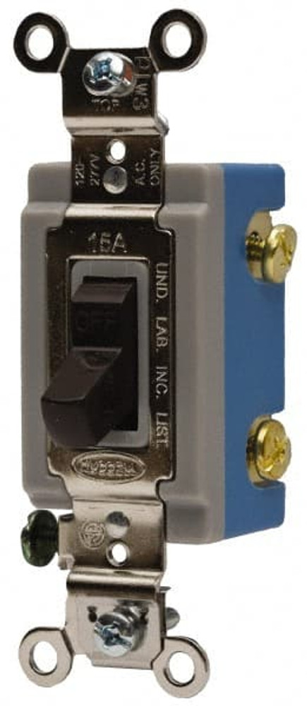 Hubbell Wiring Device-Kellems HBL1223GY 3 Pole, 120 to 277 VAC, 20 Amp, Industrial Grade Toggle Three Way Switch