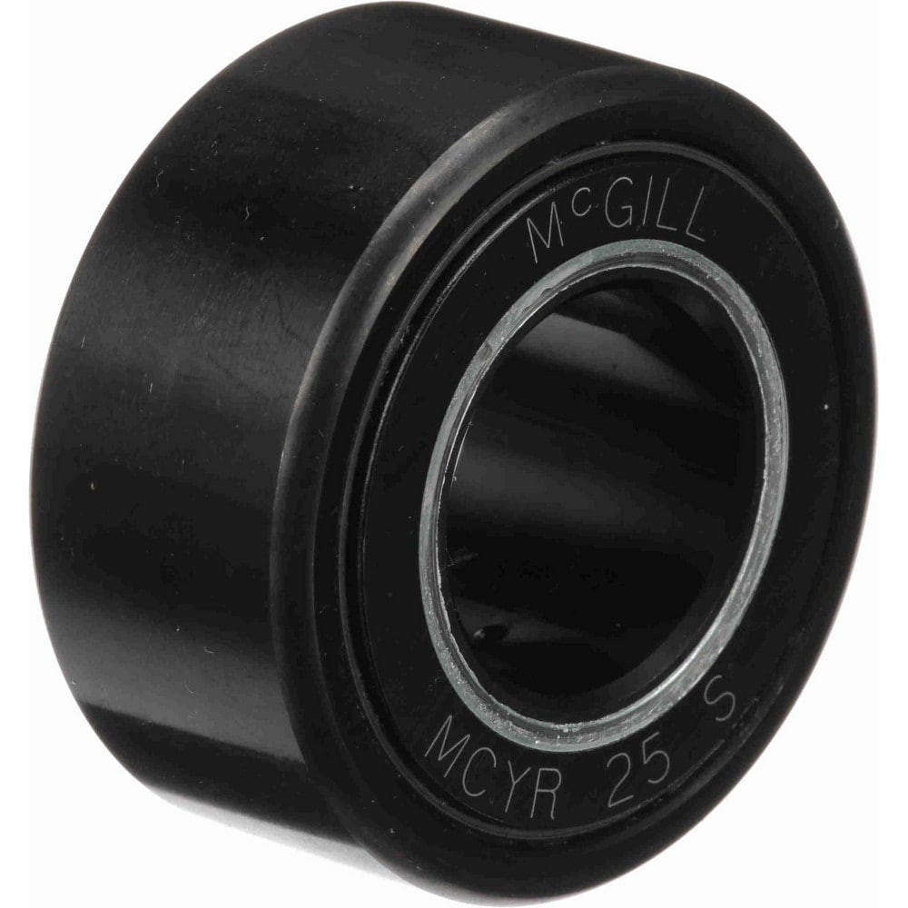 McGill 3625011001 Cam Yoke Roller: Crowned, 25 mm Bore Dia, 52 mm Roller Dia, 24 mm Roller Width, Retained (Caged) Needle Roller Bearing