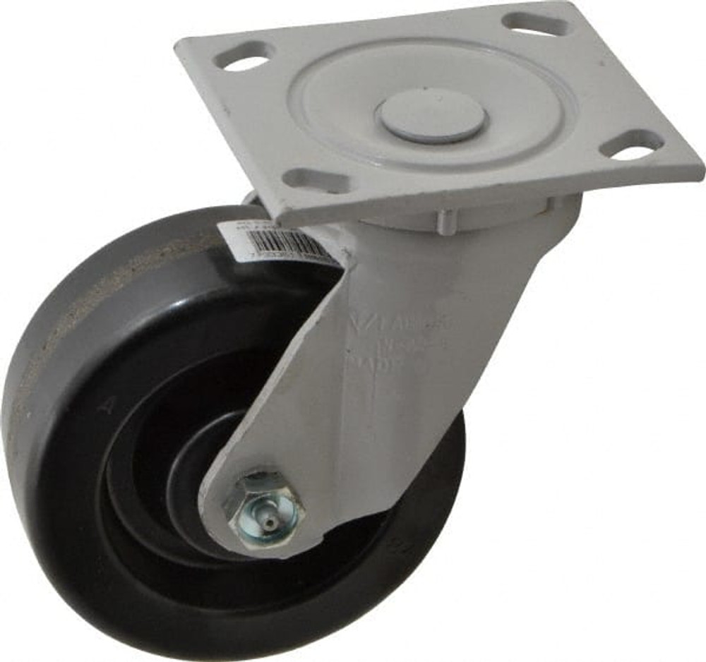 Fairbanks N22-5-MC Swivel Top Plate Caster: Phenolic, 5" Wheel Dia, 2" Wheel Width, 1,000 lb Capacity, 6-1/2" OAH