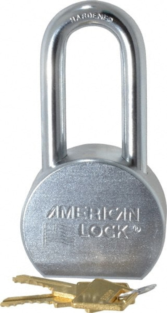 American Lock A701KA-46853 Padlock: Steel, Keyed Alike, 2-1/2" Wide, Chrome-Plated