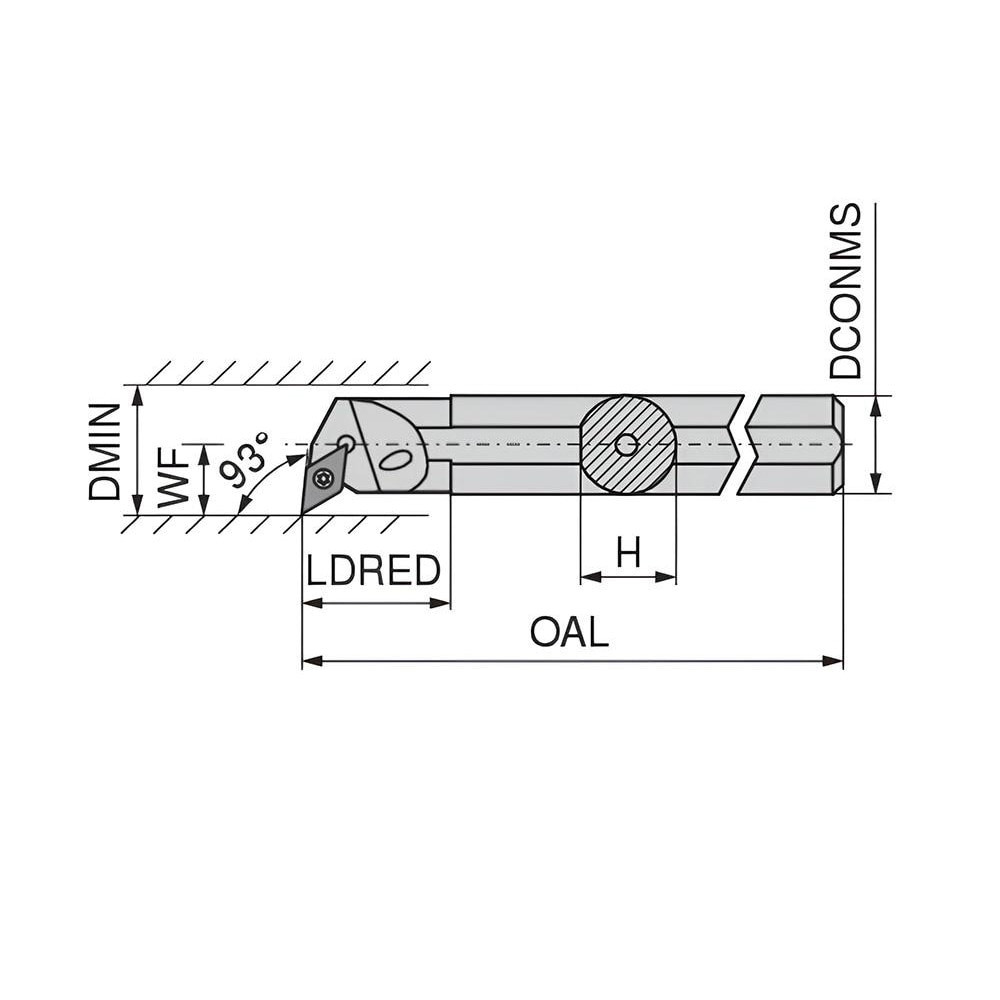 Ceratizit 7872021626 Indexable Boring Bars; Minimum Bore Diameter (Decimal Inch): 1.5000 ; Minimum Bore Diameter (Inch): 1-1/2 ; Maximum Bore Depth (Decimal Inch): 1.0000 ; Maximum Bore Depth (Inch): 1 ; Toolholder Style: SDUCR ; Tool Material: Steel