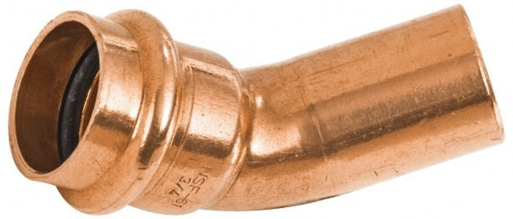 NIBCO 9046200PC Wrot Copper Pipe 45 ° Elbow: 1/2" Fitting, FTG x P, Press Fitting, Lead Free