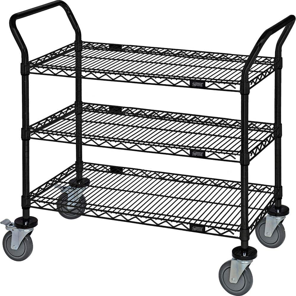 Quantum Storage WRC-1836BK-3 Utility Cart: Wire, Black