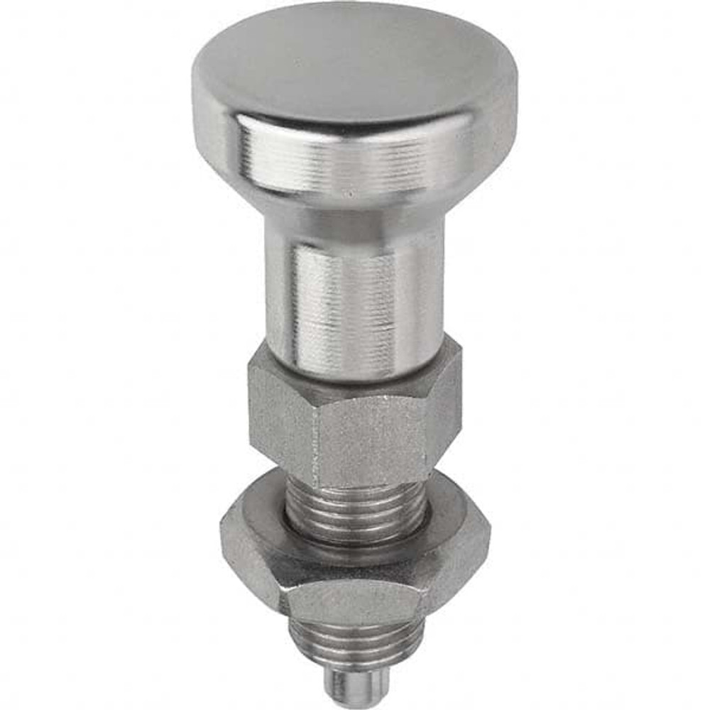 KIPP K0632.112410 M20x1.5, 25mm Thread Length, 10mm Plunger Diam, Locking Pin Knob Handle Indexing Plunger