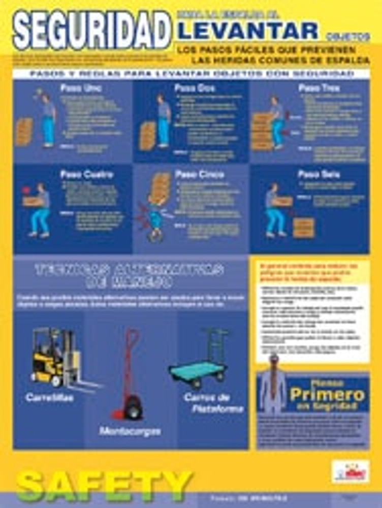 AccuformNMC SPPST001 18" Wide x 24" High Laminated Paper Back Lifting Information Poster