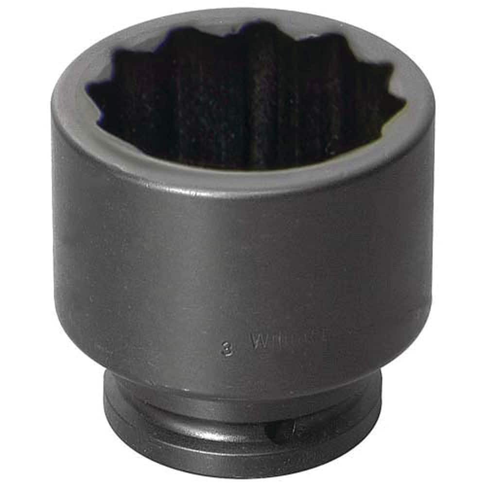 Williams 41196 Impact Sockets; Socket Size (Decimal Inch): 3 ; Number Of Points: 12 ; Drive Style: Square ; Overall Length (mm): 107.9mm ; Material: Steel ; Finish: Black Oxide