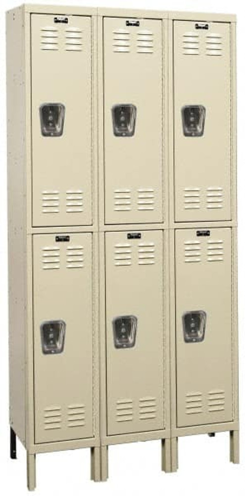 Hallowell U3286-2A-PT 3-Wide Locker: 12" Wide, 17" Deep, 66" High, Padlock
