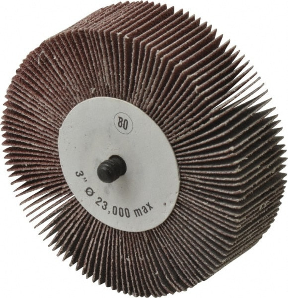 CGW Abrasives 41006 Mounted Flap Wheel: 1" Face Width, 80 Grit, Aluminum Oxide