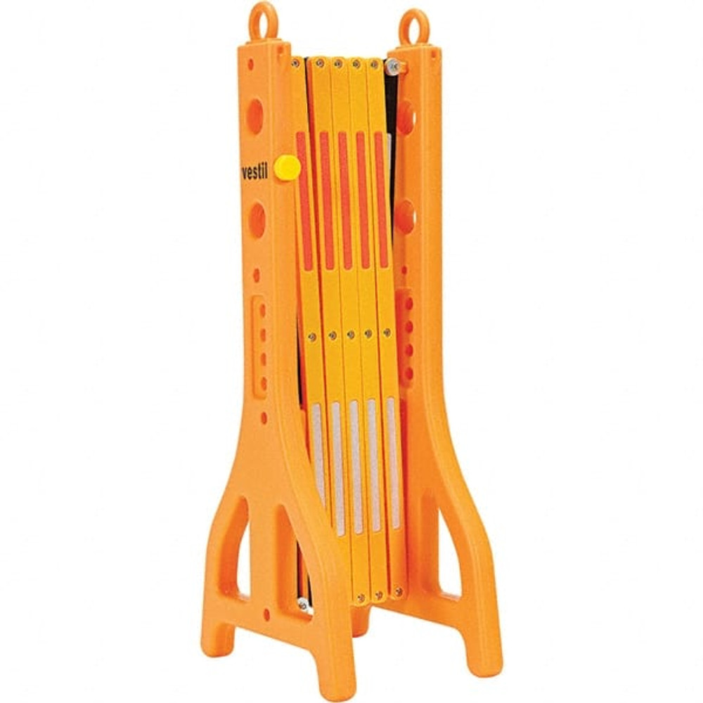 Vestil PEXGATE-30 Expandable Barricade: 38" High, Plastic Frame, Yellow