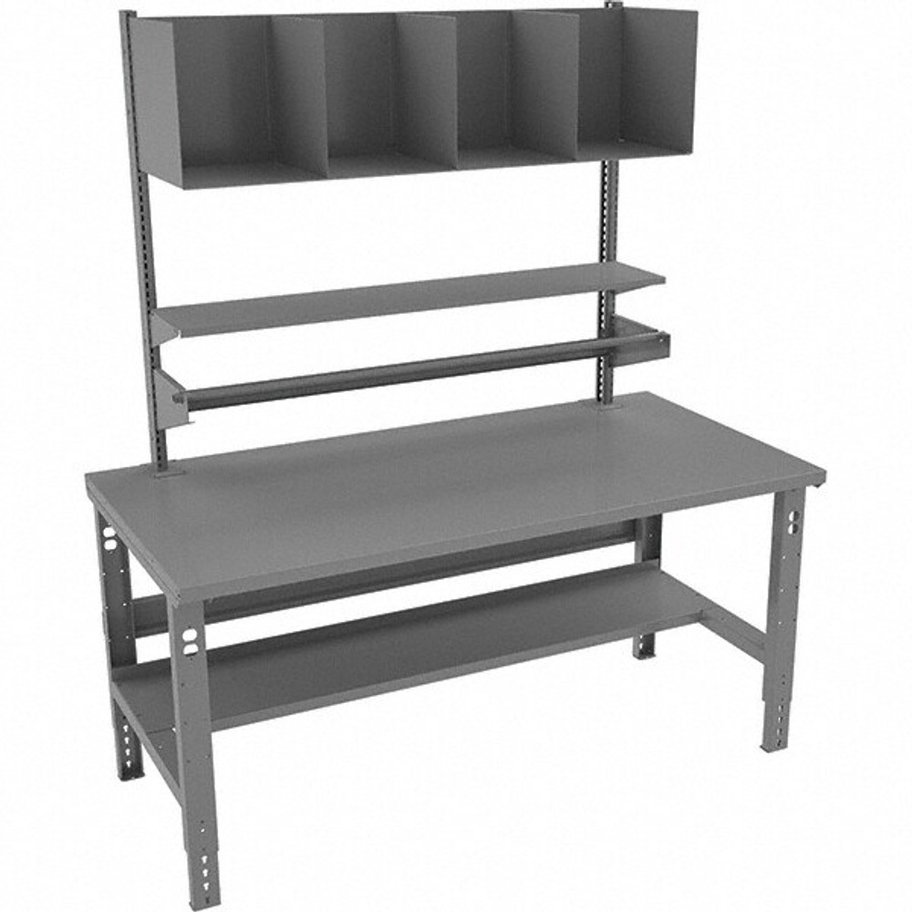 Tennsco APT-3672S-MGY Stationary Workbench with Lower Shelf: Medium Gray