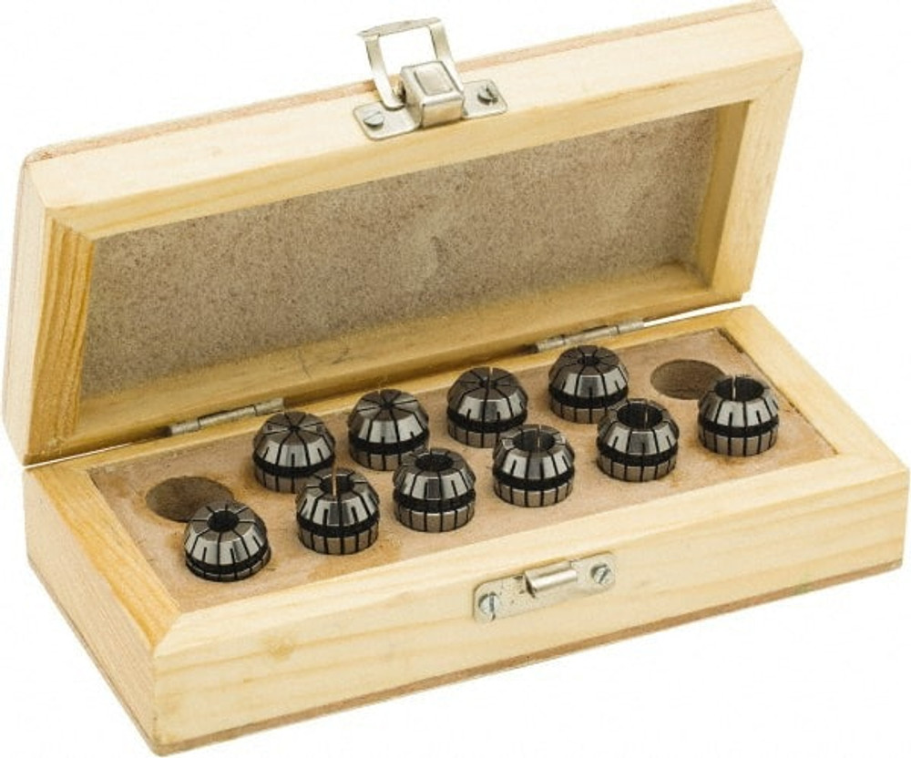 Parlec ERS16-S010 Collet Set: 10 Pc, Series ER16, 1/8 to 13/32" Capacity