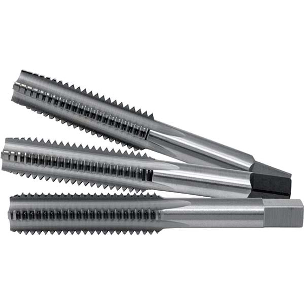 Cle-Line C00323 Tap Set: UNC, 3 Flute, Bottoming Plug & Taper, High Speed Steel, Bright Finish