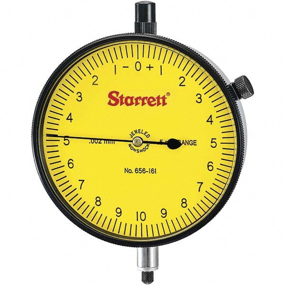 Starrett 53749 0.5mm Range, 0-10-0 Dial Reading, 0.002mm Graduation Dial Drop Indicator