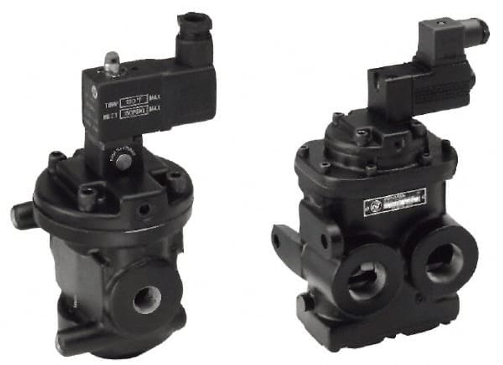 Norgren A1014C-CY1W2 Mechanically Operated Valve: Poppet, Solenoid Actuator, 1/2" Inlet, 1/2" Outlet, 2 Position
