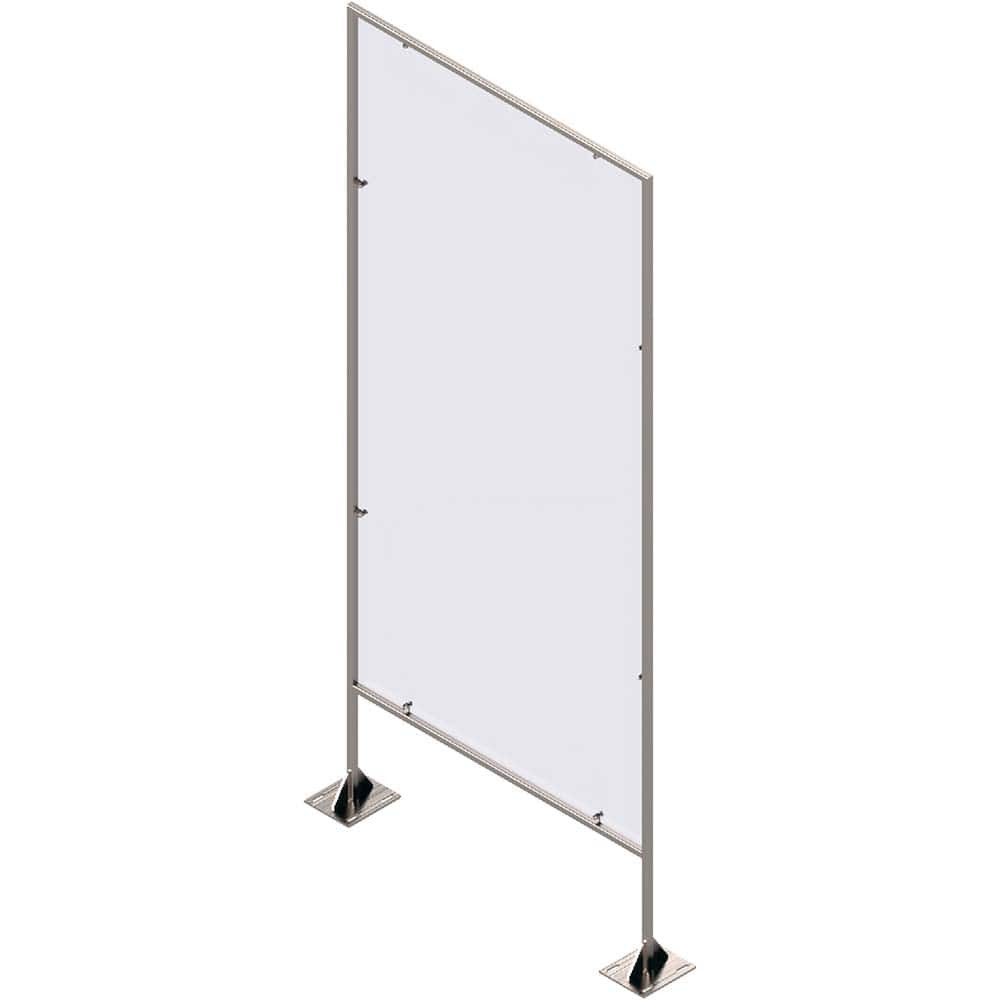 Rockford Systems CSG8448FSCR Office Cubicle Partition: 48" OAW, 84" OAH, Stainless Steel & Polycarbonate, Clear