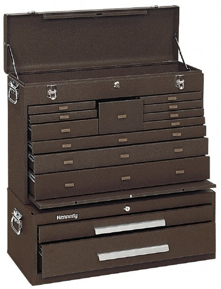 Kennedy 52611 & 5150 13 Drawer, 2 Piece, Brown Steel Machinist's Combo