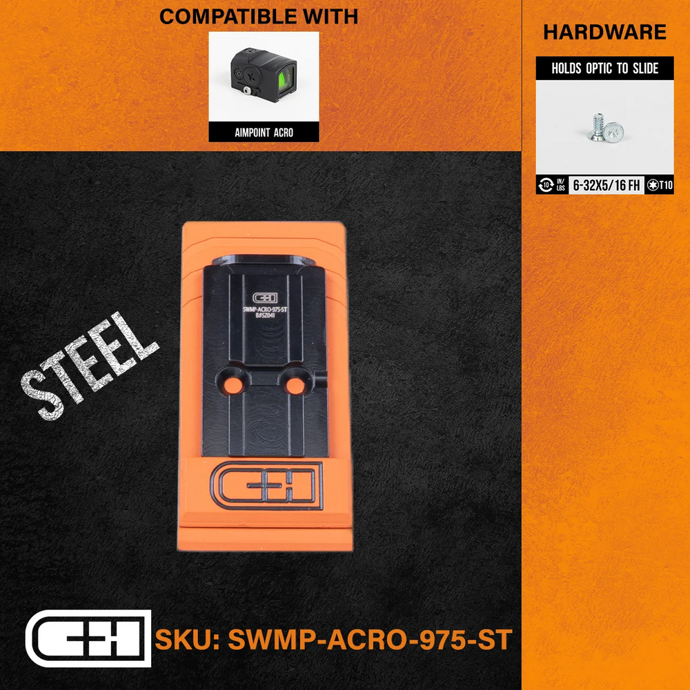 C&H Precision SWMP-ACRO-975-ST Optics Adapter Plate - S&W M2.0 CORE