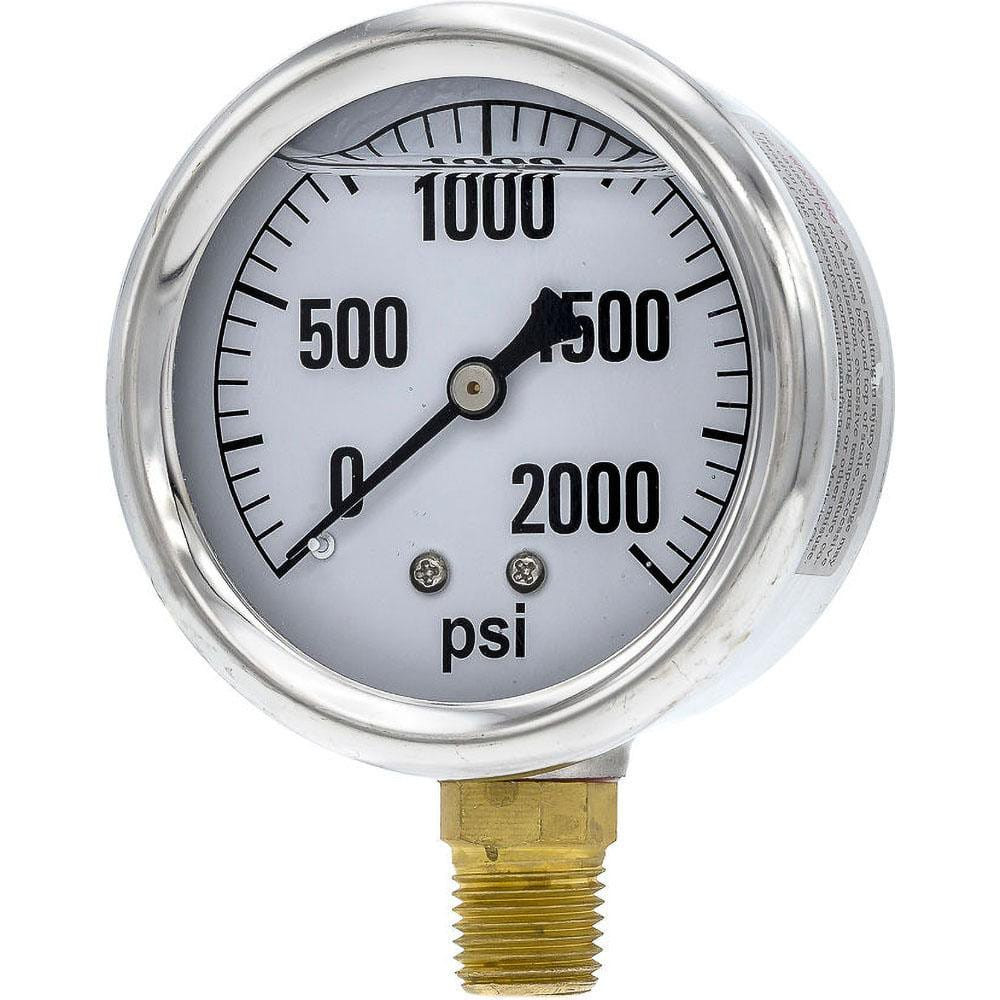 PIC Gauges AG-201L-254O Pressure Gauges; Gauge Type: Industrial Pressure Gauges ; Scale Type: Single ; Accuracy (%): 3-2-3% ; Dial Type: Analog ; Thread Type: 1/4" MNPT ; Bourdon Tube Material: Bronze