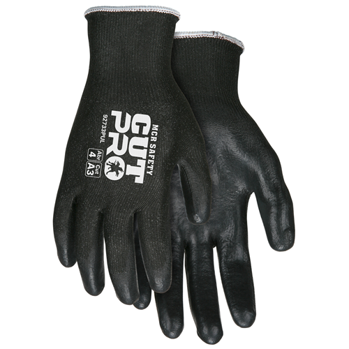 MCR Safety 92733PUM Memphis Cut Pro, Black HPPE, Black PU