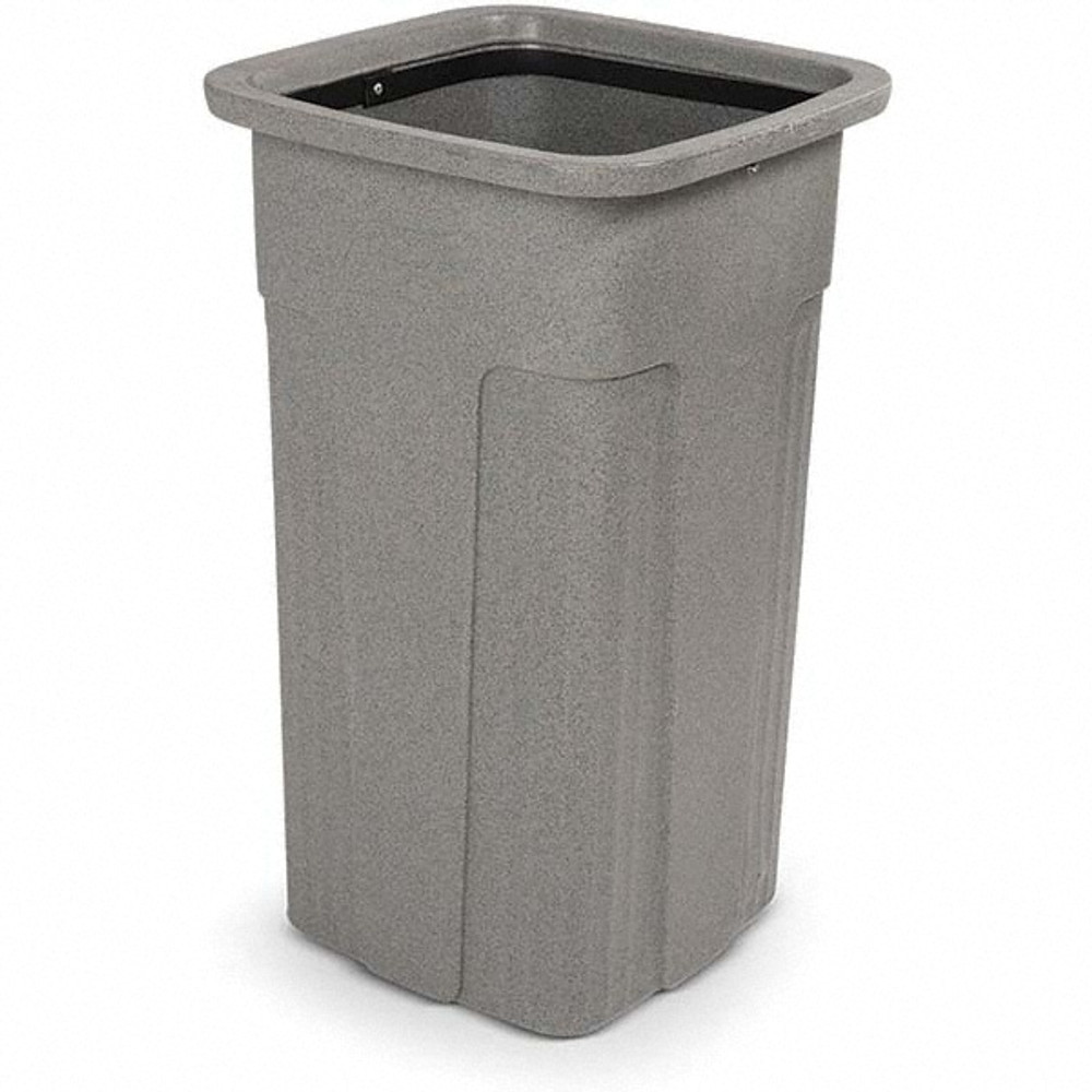 Toter SSC25-00GST 25 Gal Square Graystone Trash Can