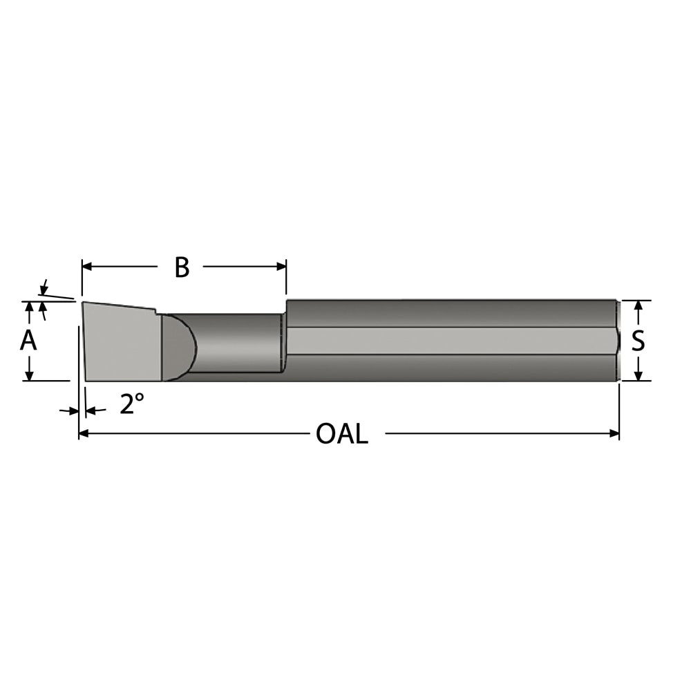 Scientific Cutting Tools LHB060150A Boring Bar: 0.06" Min Bore, 0.15" Max Depth, Left Hand Cut, Submicron Solid Carbide