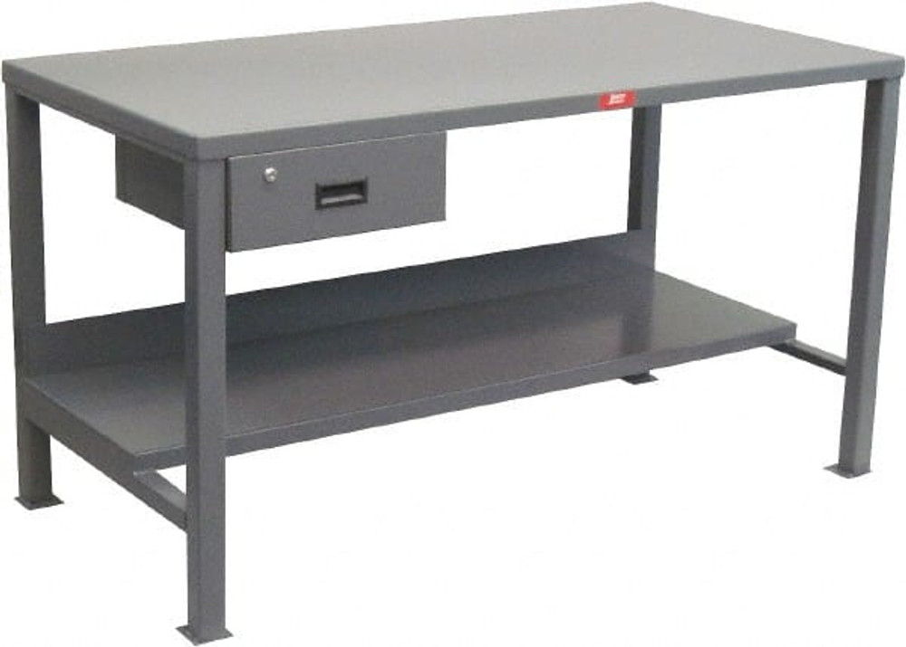 Jamco UM360 Stationary Heavy-Duty Workbench with Drawer: Steel, Gray