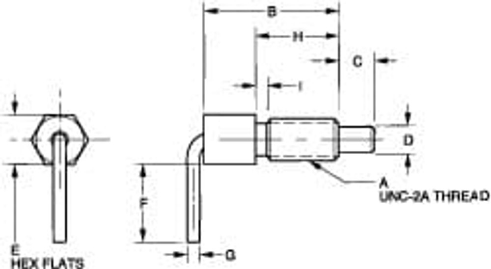 Vlier FRSN250 1/4-20, 1/2" Thread Length, 0.16" Plunger Diam, 0.12 Lb Init to 0.5 Lb Final End Force, Steel L Handle Plunger