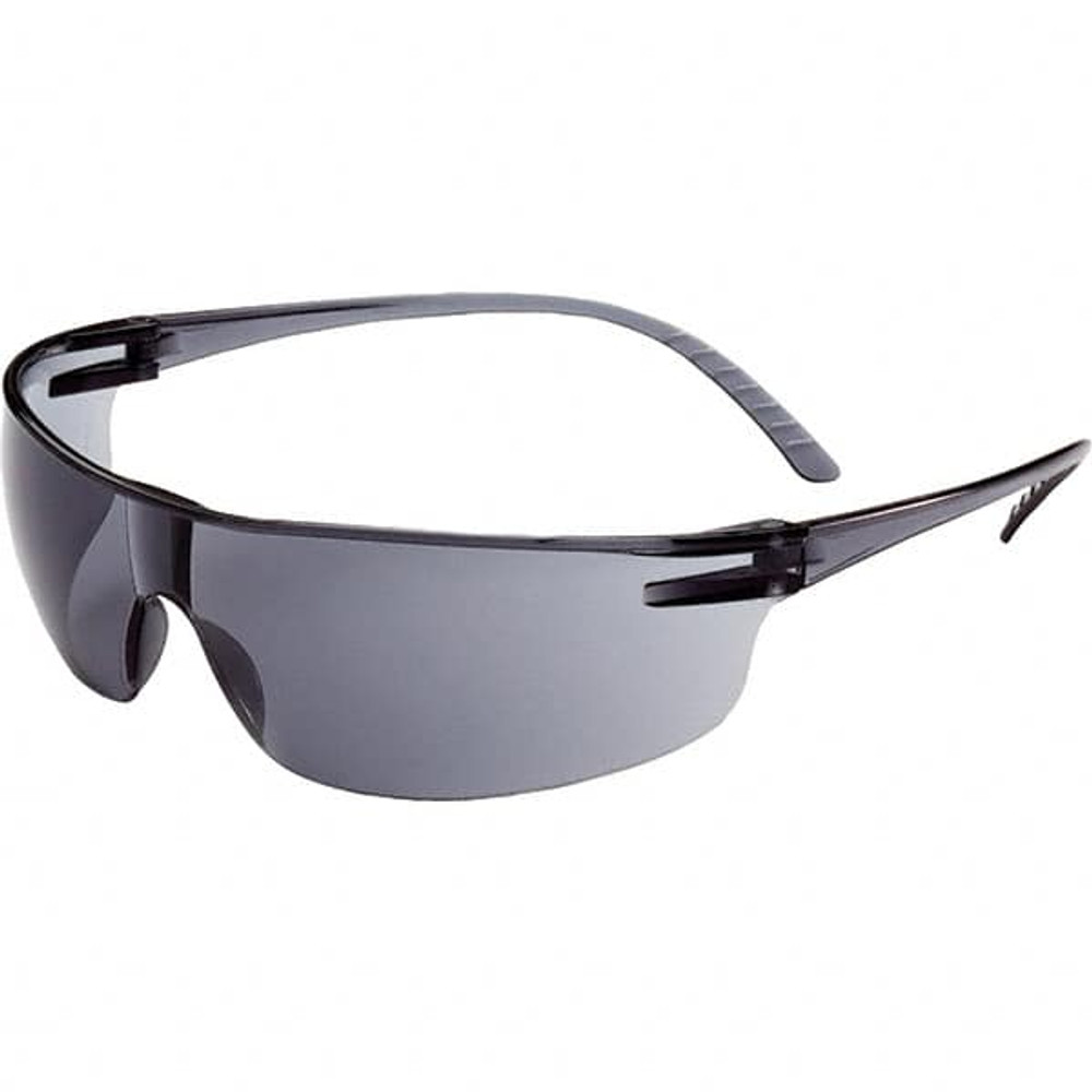 Uvex SVP202 Safety Glass: Scratch-Resistant, Polycarbonate, Gray Lenses, Frameless, UV Protection