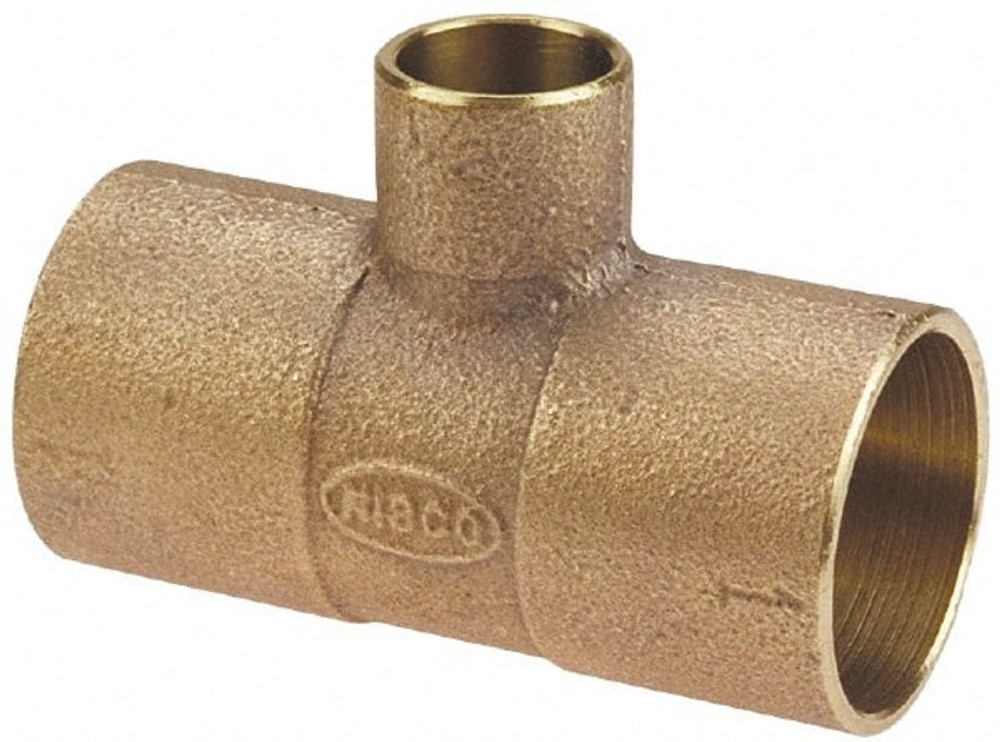 NIBCO B106500 Cast Copper Pipe Tee: 2-1/2" x 1/2" x 2-1/2" Fitting, C x C x C, Pressure Fitting