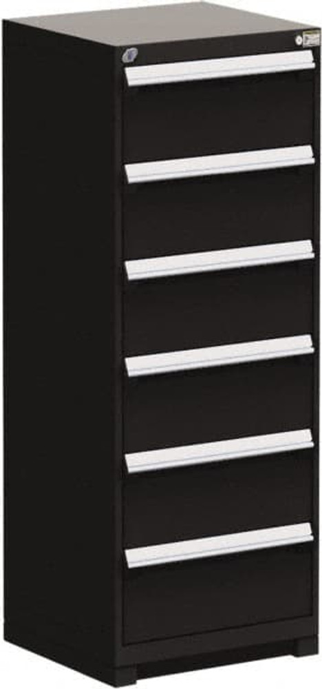 Rousseau Metal R5ADD-5843-091 6 Drawer Black Steel Modular Storage Cabinet