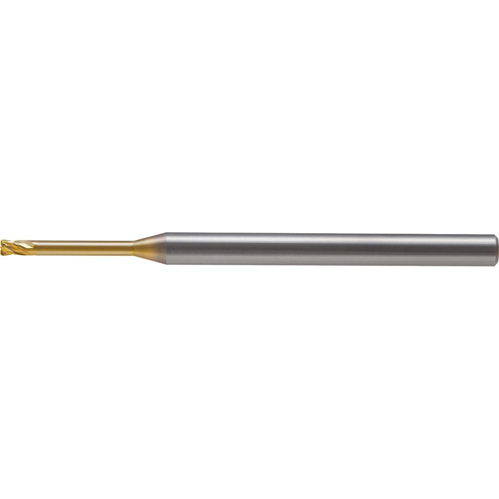 Union Tool 2938005 Corner Radius & Corner Chamfer End Mills; Mill Diameter (mm): 1.00 ; Number Of Flutes: 4 ; Length of Cut (mm): 0.8000 ; End Mill Material: Solid Carbide ; Coating/Finish: Hardmax ; Centercutting: Yes