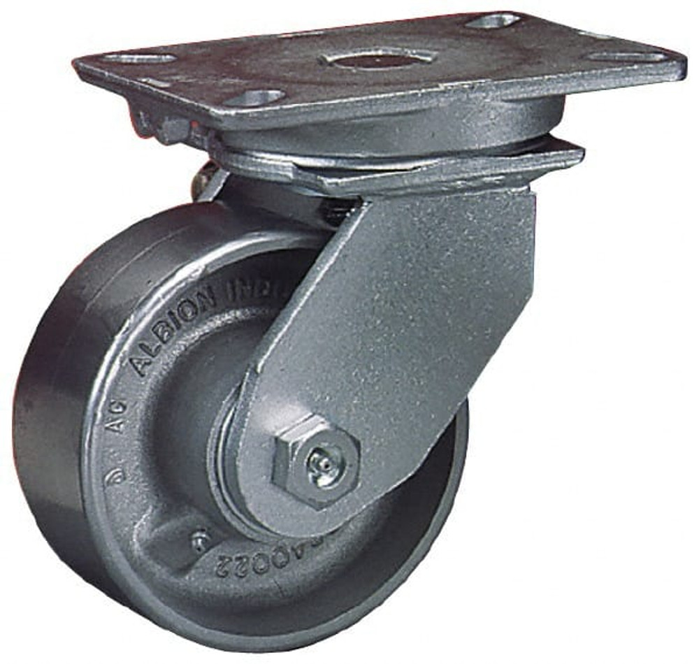 Albion 90TM12501R Rigid Top Plate Caster: Phenolic, 12" Wheel Dia, 3" Wheel Width, 3,500 lb Capacity, 15-1/2" OAH