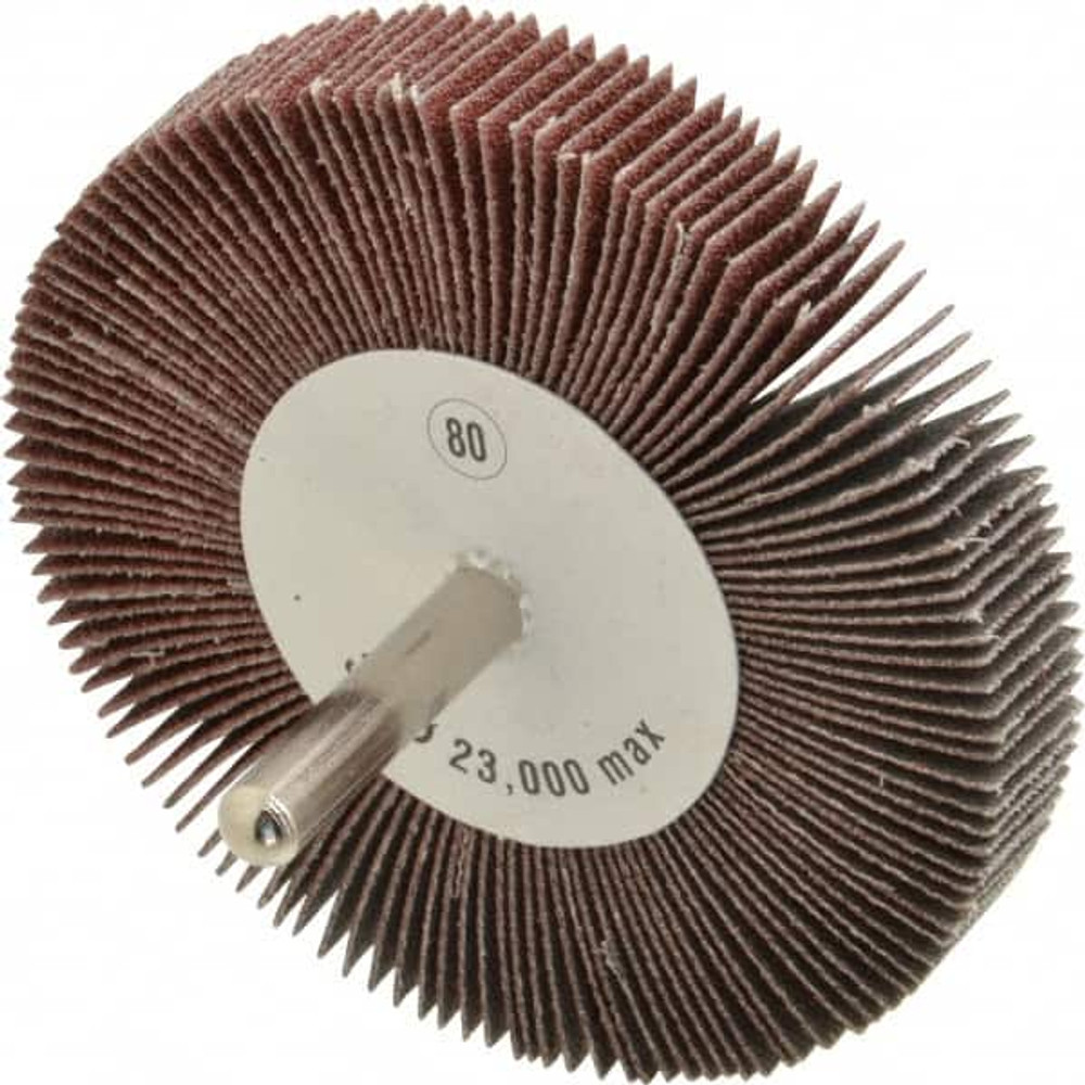 CGW Abrasives 41019 Mounted Flap Wheel: 1/2" Face Width, 80 Grit, Aluminum Oxide