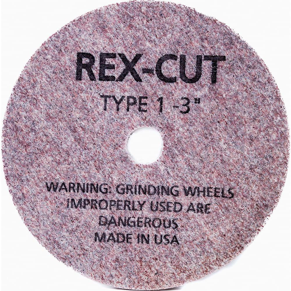 Rex Cut Abrasives 132846 Deburring Wheels; Wheel Diameter (Inch): 3 ; Face Width (Inch): 1/8 ; Center Hole Size (Inch): 3/8 ; Abrasive Material: Aluminum Oxide ; Grade: Very Fine ; Wheel Type: Type 1