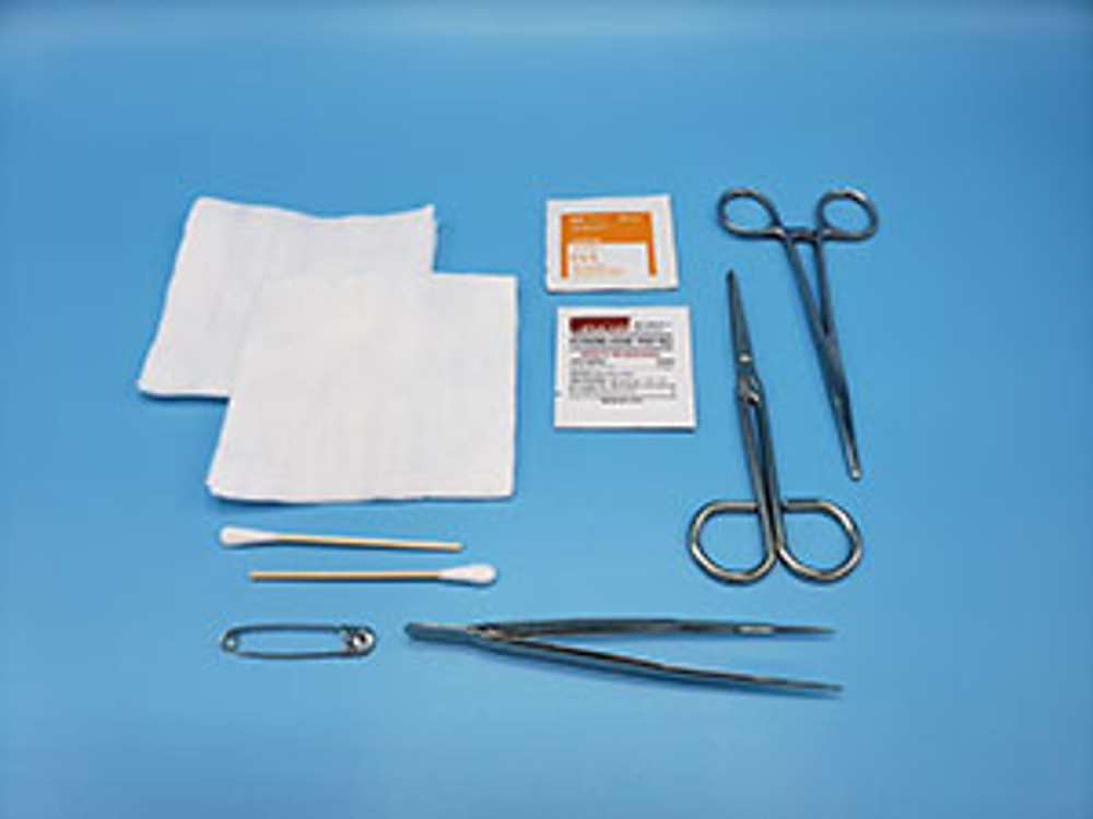 Busse Hospital Disposables, Inc.  755 General Purpose Tray, Kelly Hemostat (straight) & Sharp/ Blunt Scissors, Sterile, 20/cs (US Only)