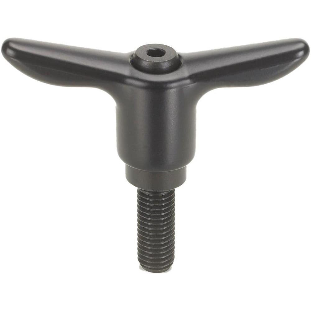 Morton Machine Works TH-427 Adjustable Clamping Handles; Connection Type: Threaded Stud ; Handle Type: T-Handle ; Mount Type: Threaded Stud ; Handle Length: 92.00 ; Overall Length (mm): 92.00mm ; Handle Material: Die Cast Zinc