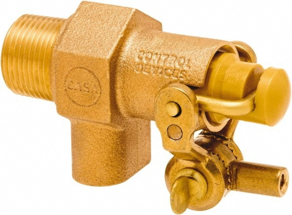 Control Devices RC810-1/2 1/2" Pipe, Brass, Angle Pattern-Single Seat, Mechanical Float Valve