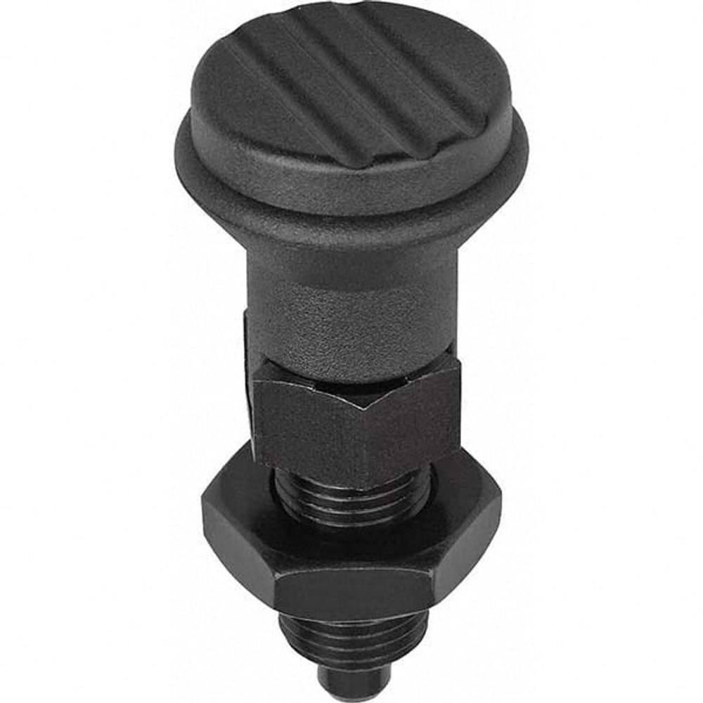 KIPP K0339.04105AL 3/8-24, 15mm Thread Length, 5mm Plunger Diam, Hardened Locking Pin Knob Handle Indexing Plunger