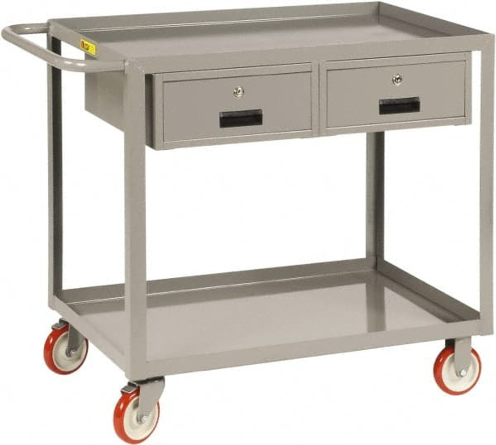 Little Giant. LGL-2448-BK-2DR Shelf Utility Cart: Steel, Gray