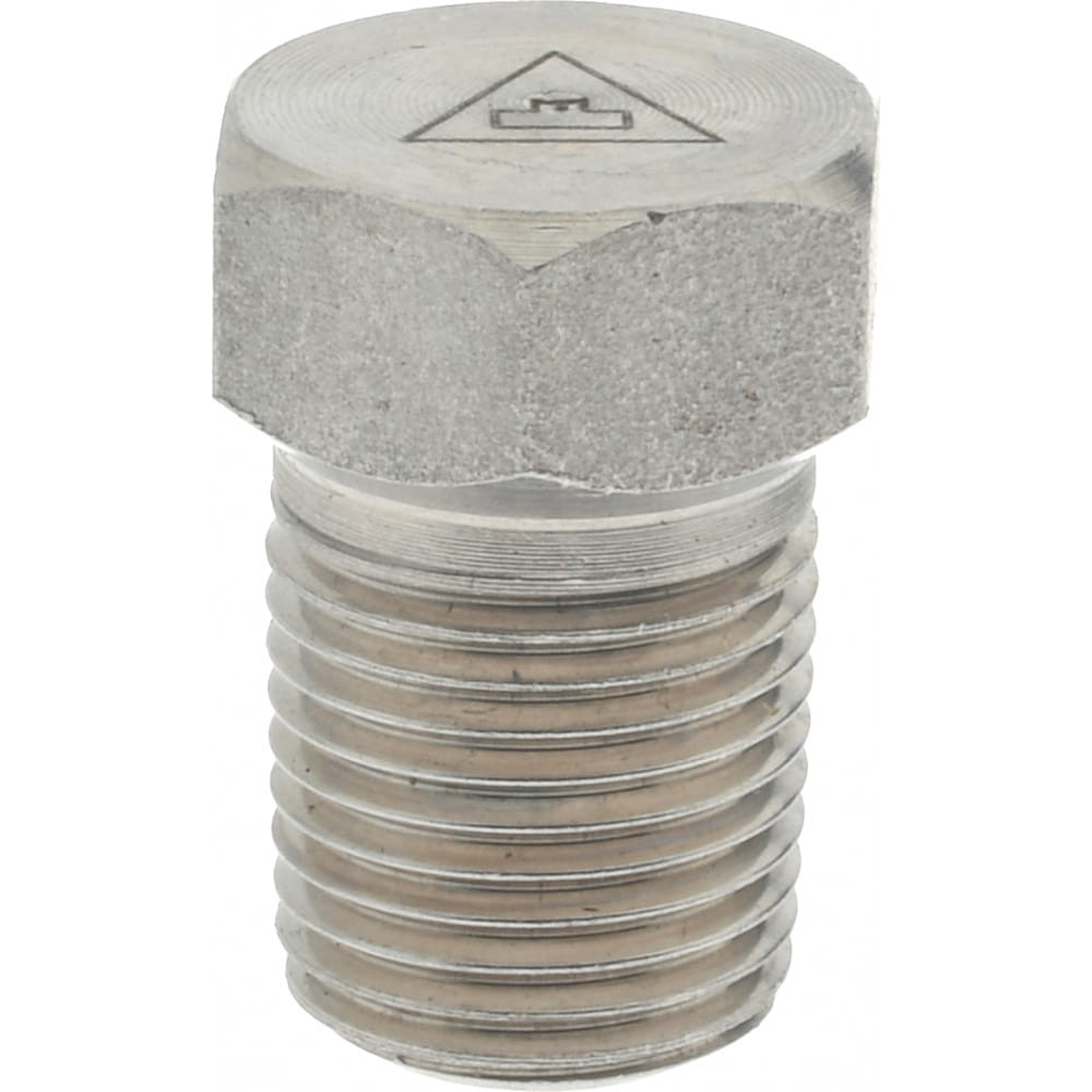 Merit Brass 3417HD-02 Pipe Hex Plug: 1/8" Fitting, 304 & 304L Stainless Steel