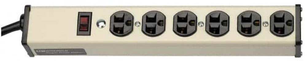 Wiremold ULB420-15 4 Outlets, 120 Volts, 20 Amps, 15' Cord, Power Outlet Strip