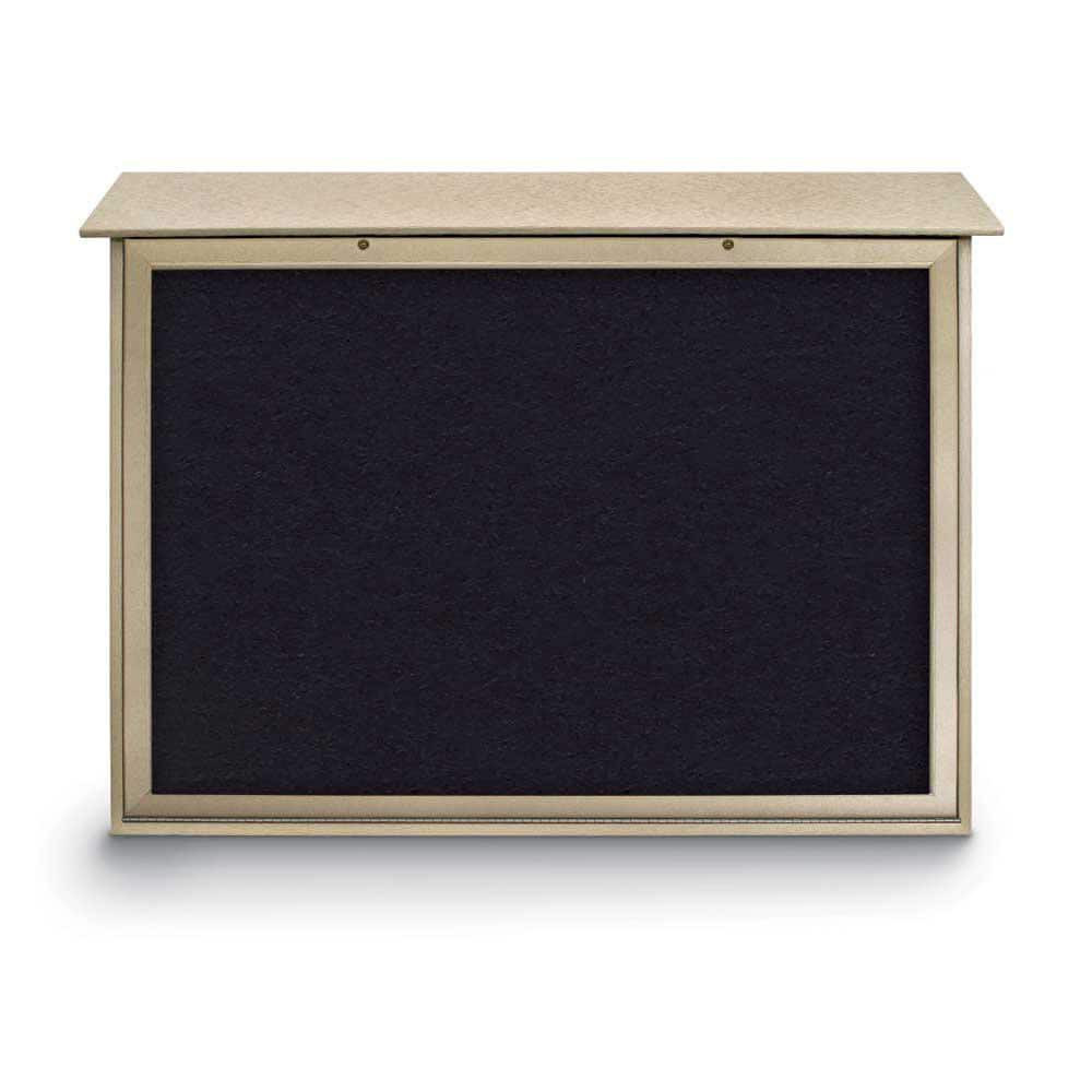 United Visual Products UVDSB5240-SAND- Enclosed Recycled Rubber Bulletin Board: 52" Wide, 40" High, Rubber, Black