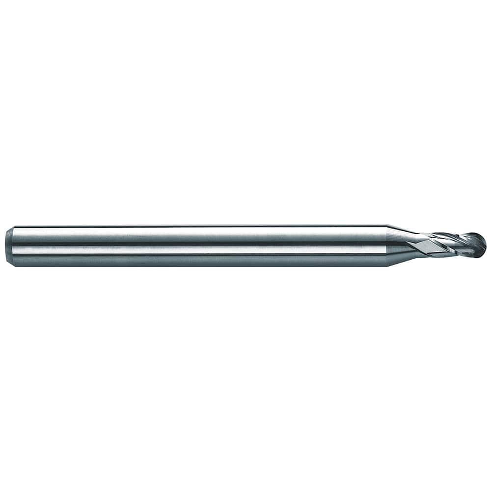 SGS 03931 Ball End Mill: 0.08" Dia, 0.12" LOC, 3 Flute, Solid Carbide