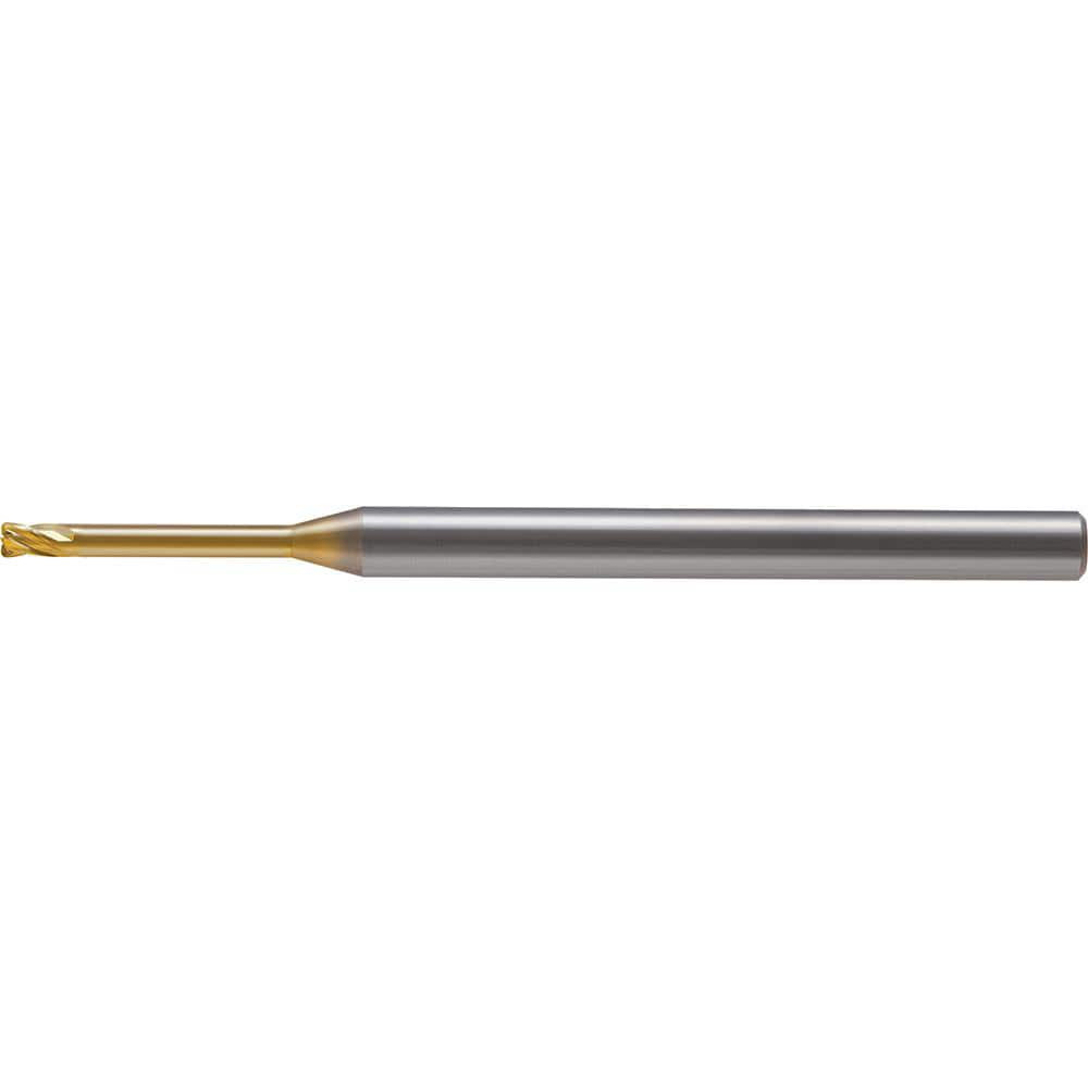 US Union Tool 2938041 Corner Radius End Mill: 1.50 mm Dia, 1.20 mm LOC, 30 deg Helix, Hardmax Coated, Corner Radius End, Centercutting Series HLRS