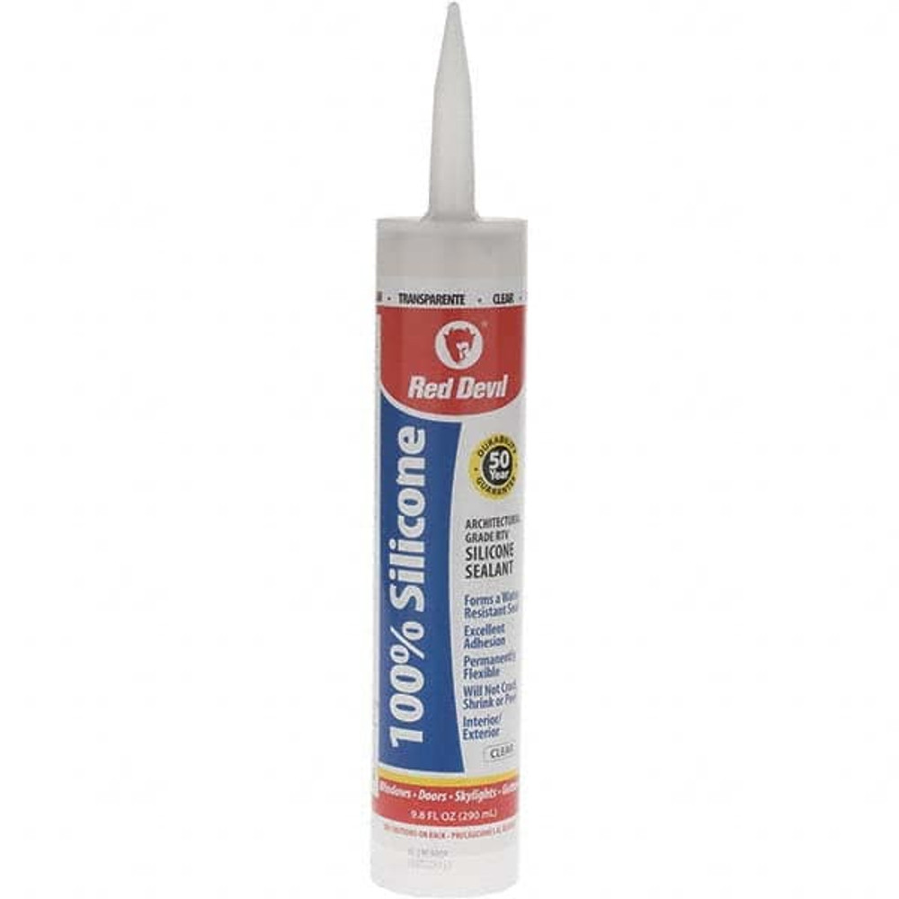 Red Devil 0826 Sealant: 10.1 oz Cartridge, Clear, Silicone