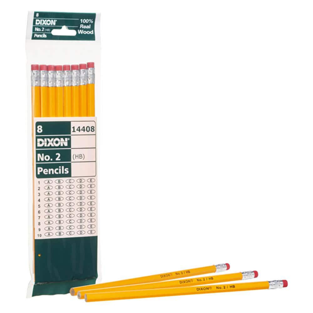 DIXON DIX14412 Graphite Pencil: #2HB Tip, Black